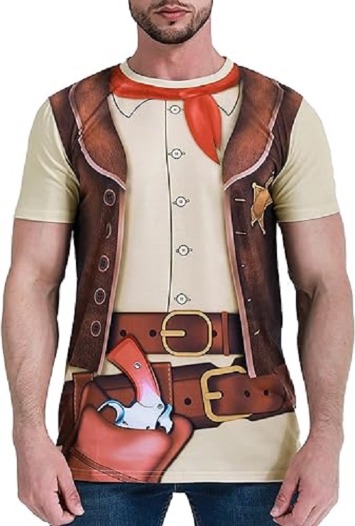 Men's Cowboy T-Shirts Western Party Costume