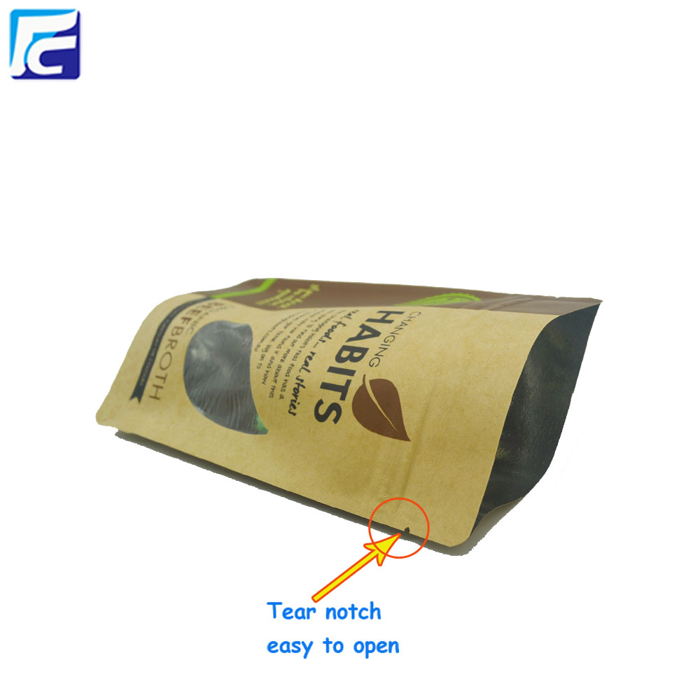 Food Grade Ziplock Pouch Kraft Paper Doypack Bag