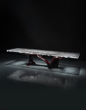 Deep Red Crystal Dining Table