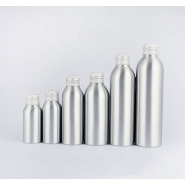 Botella de aluminio botella cosmética con tornillo de tapa de aluminio