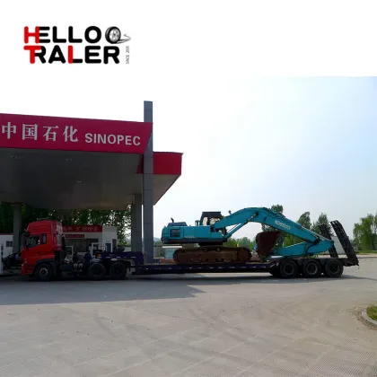 CIMC flatbed semi trailer 80t low bed trailer