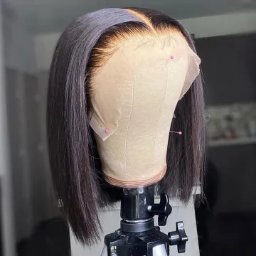 Wholesale Raw Brazilian Virgin Human Hair Short Bob Wigs Hd Full Lace Front Wig For Black Women Cheap  Lace Frontal Closure Wig