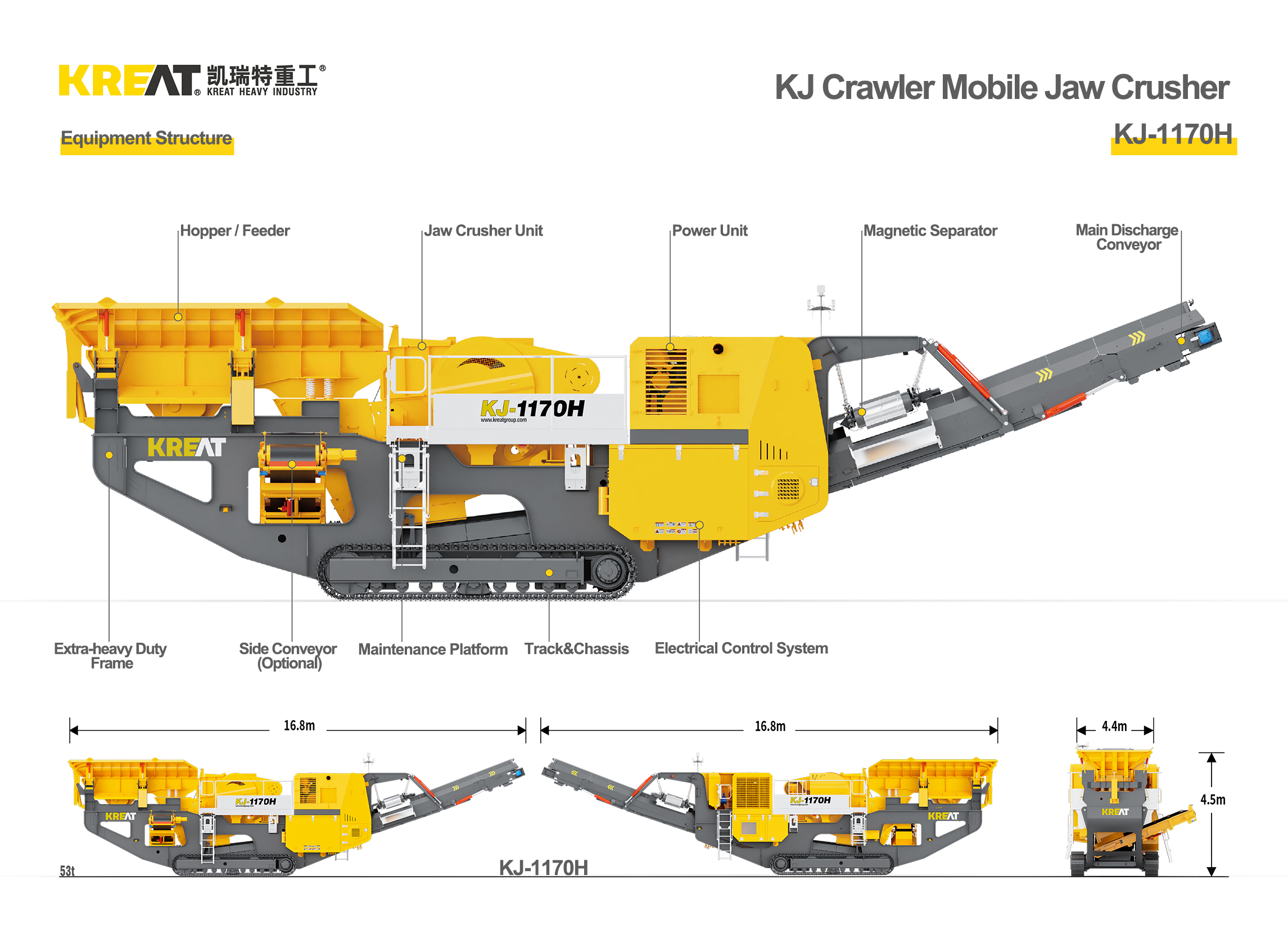 Low-Weight Crawler Jaw Crusher