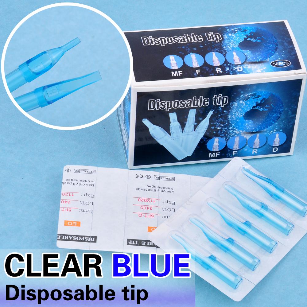 blue disposable tattoo tip 