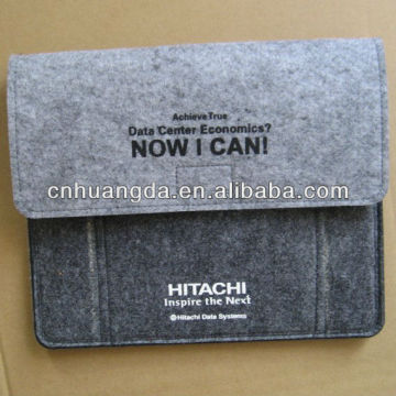 grey color Felt laptop pouch