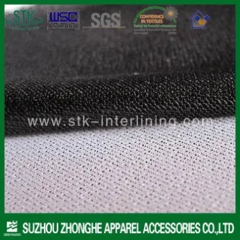 Polyester fusible warp knitting interlining for garment