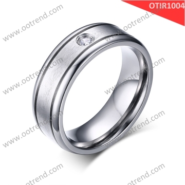 ring wholesale Zircon inlay titanium rings