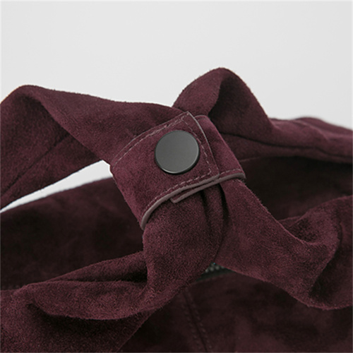 Enchanting Wine Red Luxurious Imported Suede Dumpling Bag