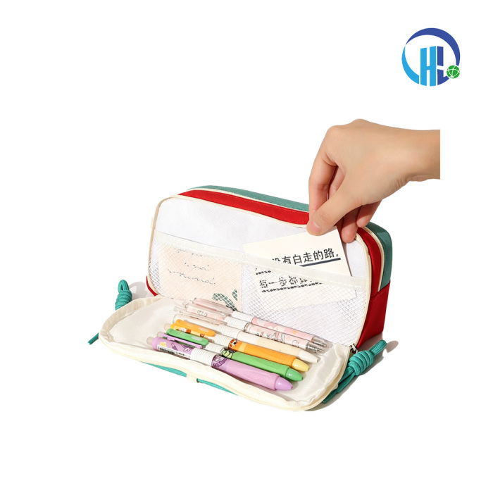 Kotak Pensil Makanan Kartun Blok Warna