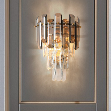 Nordic Modern Gold Luxury Crystal Wall Lamp for Living Room and Home Decoration