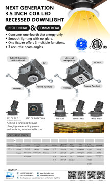 NON-IC / IC Rated Residential & Commercial 3.5 inch COB LED Recessed Downlight Kits