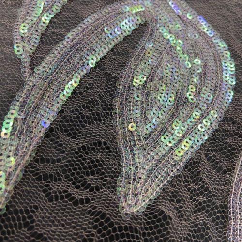 Pop 3mm Multicolor Transparent Sequins Embroidery Fabric