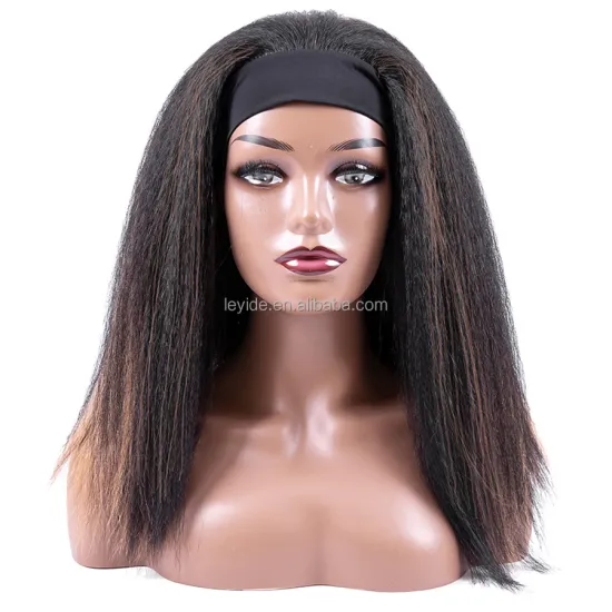 Glueless Afro Curly Kinky Straight Synthetic Headband Wigs Highlight Headband Wigs For Black Women