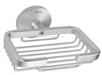 elegant design wall fitting bathroom soap basket with metal base