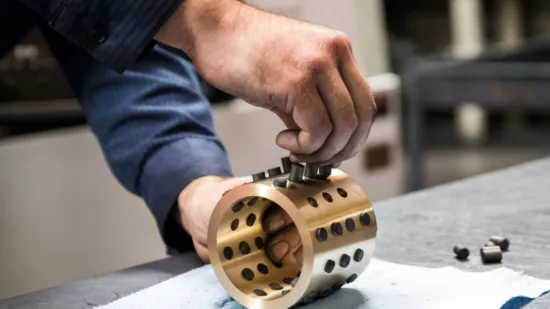 High Force Brass Graphite bushings Copper Sleeve Self Lubricating bearing Bushing Casting Solid Bearing