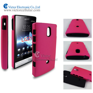 2014 Alibaba China retail product mobile phone accessories silicone combo case for SonyXperia P LT22i