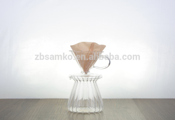 Classic Series Coffee Filter / High Borosilicate Glass Dripper 300ml Vertical Stripes