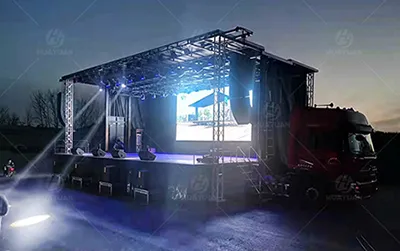 13m mobile stage trailer with JBL sound system