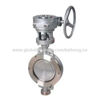 Metal hard seal worm wheel wafer butterfly valve