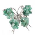 Green Avneturine Butterfly Decoration Healing Crystal Chip Beads Ornament Home Decor Gifts