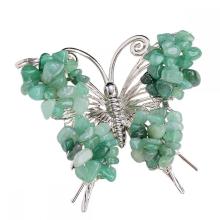 Green Avneturine Butterfly Decoration Healing Crystal Chip Beads Ornament Home Decor Gifts