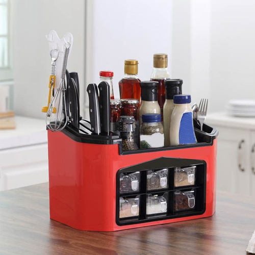 Kitchen Storage Containers Seasoning Box Set Multifunction Knife Holder Containers Supplies Storage Rack Spice Jar Organizer