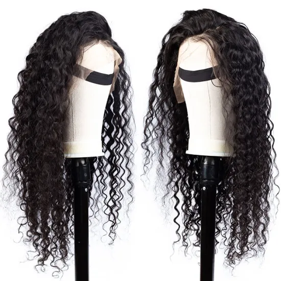 Brazilian Human Hair Water Wave Pixie Cut Short Full Lace Braided Wig For Black Women