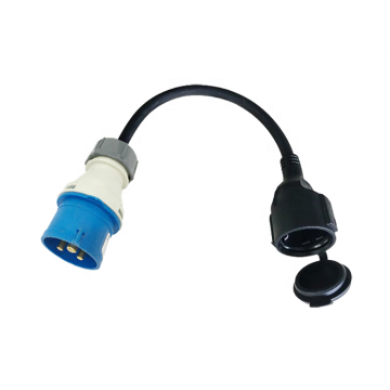 European 3-Pole Grounding Plug Adapter 16A 250V with Schuko Socket