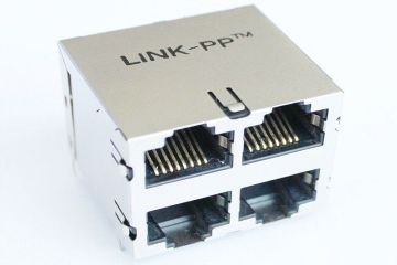 2x2 Port Shielded Rj45 Modular Jack For Switch Router Rohs J20-0013nl