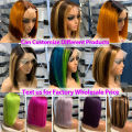 Transparan Lace Short Bob Full Lace Wig Lace Wig Ramping Lace Wig Manungsa Wig Wit Wig Wadon