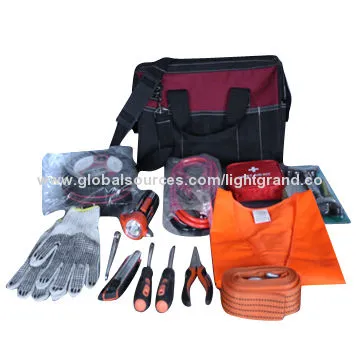 Auto Emergency Kits with Fire Extinguisher/Safety Vest/Bag for Off-road Cars/Pliers,4WD, SUV, Jeep