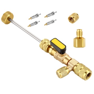 Valve Core Remover/Installer Tool for HVAC - 1/4 & 5/16 Port, Suitable for R32, R410A, R404A, R407C
