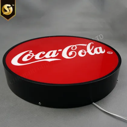 Red White Round Acrylic Light Box Sign