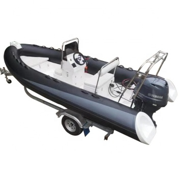 CE Certified Inflatable Rib Boat with Fiberglass Hull and 60HP 4 Stroke Outboard Motor