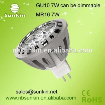 Trade assurance Aluminum casing high quality 7W MR16 led with CE Rohs certificate from China manufacture