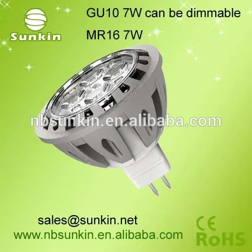 Trade assurance Aluminum casing high quality 7W MR16 led with CE Rohs certificate from China manufacture