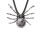 Dalmation Jasper 16MM Ball Antique Silver Spider Pendant (47x40mm) Necklace 45cm Black Cord