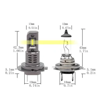 OEM H7 H18 LED Fog Light Bulb - 60W Canbus 4000LM LED Headlight Replacement for H1 H3 H4 H11 9005 9006