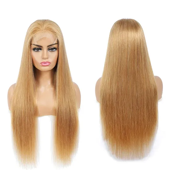 Wholesale 100% Virgin Human Hair 4*4 Wig Vendor Supply Two Tone Ombre 27# Human Hair Ladies 4x4 Front Lace Wig With Baby Hair