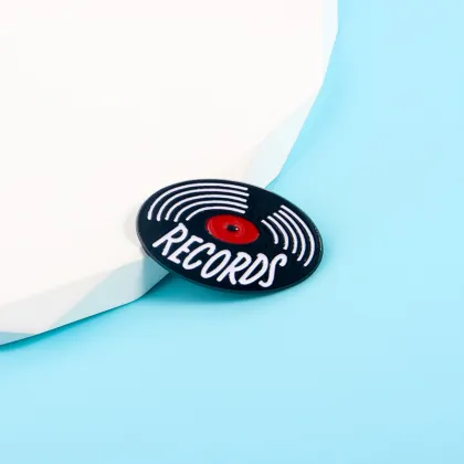 Retro Flower Gramophone Enamel Pin