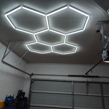 Hexagon Car Wash Garage and Barber Shop LED Lighting Showroom