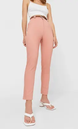 S2022 Women's Casual pants solid color slim fit