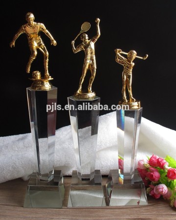 glof badminton sports metal crystal trophy and award