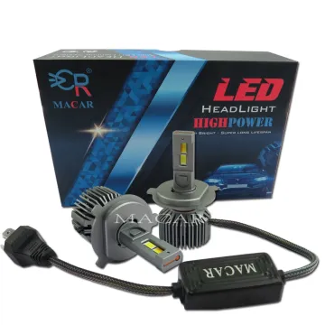 MACAR High Quality Auto Parts LED CSP 3570 Chip LED Headlight with Fan - H7 H11 H4 Tri Color LED Bulb
