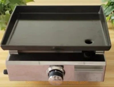 Single Burner Countertop Gas Grill 1 Control Gas Fried Griddle Desktop Gas Griddles Enamel Grille