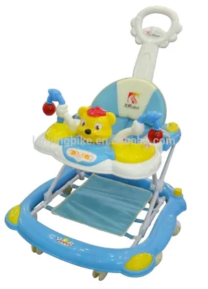 Blue Baby Walker/8 wheels plastic baby walker/baby walker with music