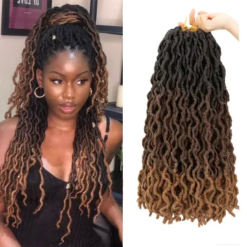 AliLeader Ombre Gypsy Locs Crochet Braid Hair Wavy Goddess Faux Locs Synthetic Hair Extension