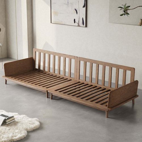 Sofa Telinga Gajah Kayu Abu Putih Moden
