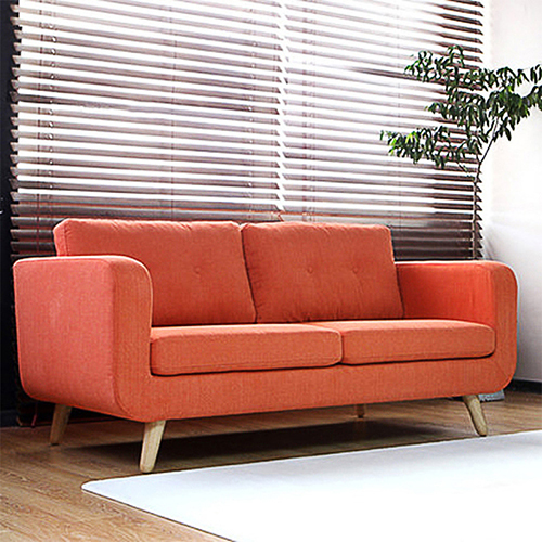 Mid-Century Wooden Legs Fabric Lounge Sofa Set