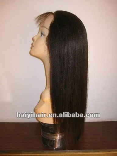 brown yaki straight full lace wig